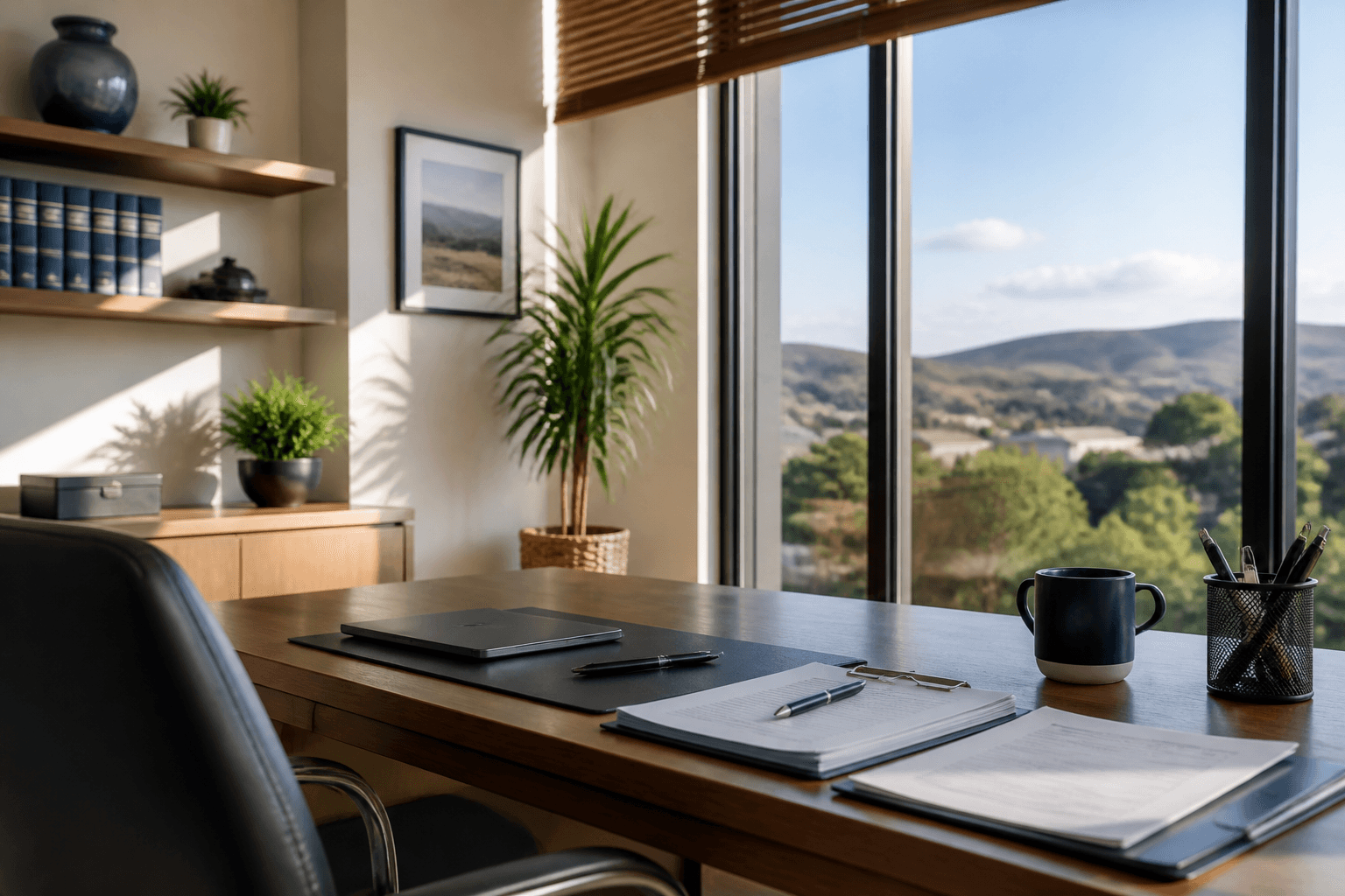 Bright office workspace